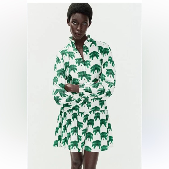 H&M Dresses & Skirts - NWT H&M Tropical Ruffle Collar Dress Size M